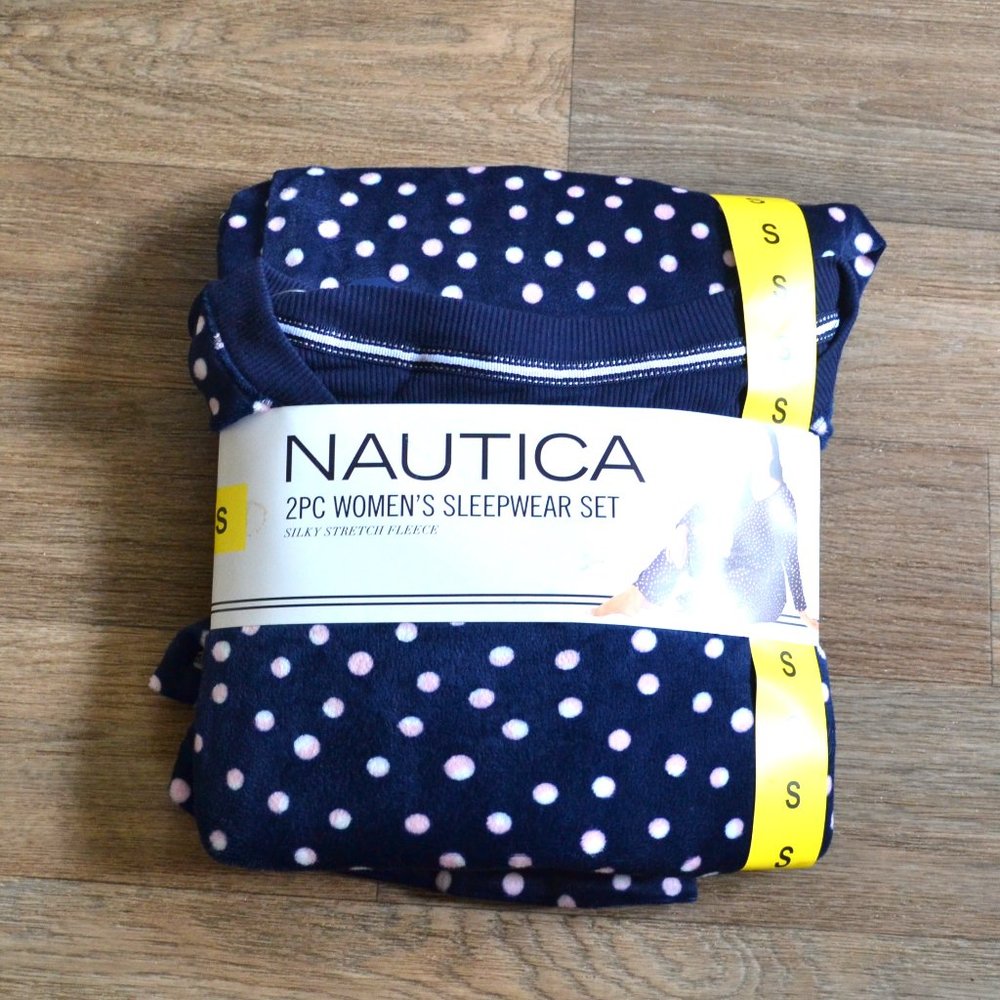 Nautica Navy and Pink Polka Dot Women's Pajama Set